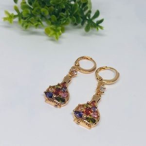 Goldfilled Earrings Multicolor Zirconia stones